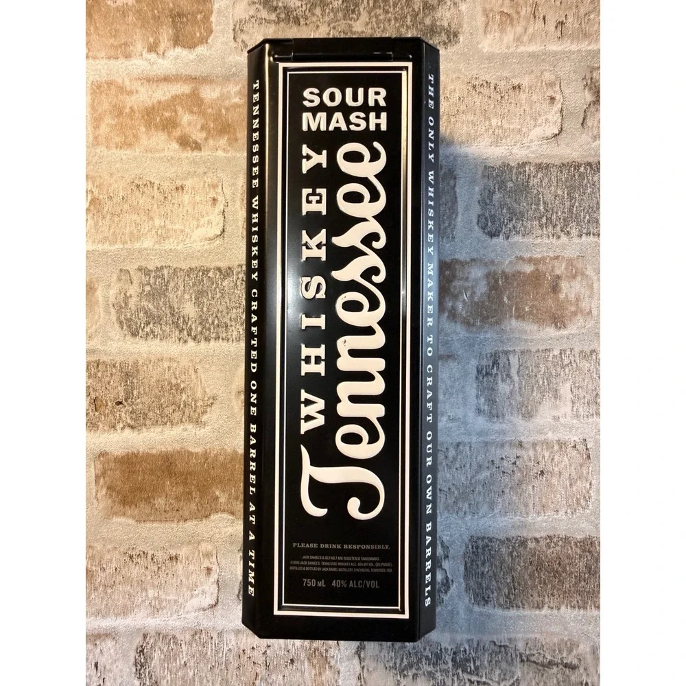 Jack Daniels Old No 7 Tennessee Whiskey Collectible Tin Box Embossed Black White